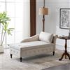 Lexiou Divano chaise longue in velluto con vano portaoggetti, divano imbottito chaise longue con cuscino per il soggiorno, moderna poltrona lounge con testa di chiodo e rilegatura a bottoni, camera da