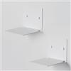 Steelnovo | Pascal, Coppia di Mensole da Parete Invisibili in Metallo Verniciato, Libreria Sospesa Verticale, a Scomparsa, 12x12x13 cm, Colore Bianco, 2 Mensole da Muro per Libri, Made In Italy