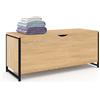 IDMarket - Detroit baúl 100 cm Madera y Negro diseño Industrial