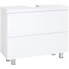 KIMENICH Armadietto da Bagno, Mobile da Bagno con 2 Cassetti Grandi, Mobile Lavabo con Piedi in Metallo, Molto Spazio, Mobile Sottolavabo, 80 x 30 x 56 cm, Bianco