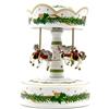 Royal Family The Royal Family - giostrina di Natale in Ceramica con 3 Cavalli, Carillon Oro su Sfondo Bianco - Gold Christmas