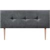 DHOME Testiera Imbottita in Tessuto Luxury Liscio con Bottoni e Gambe Testiere Imbottita per Letto di Lusso (Silver Ebony, 160x105cm)