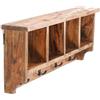 DESIGN DELIGHTS Appendiabiti da parete in legno riciclato Vintage 70, con mensola, 70 x 27 x 11 cm (L x A x P), stile rustico