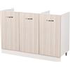 Shally Dogan Mobile Sottolavello per Cucina 3 Ante componibile Mobiletto base da 120 per lavello (120 x 50 x 85 cm, Olmo)