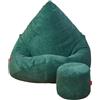Slevobox Pouf Poltrona Sacco con Poggiapiedi Verde Bottiglia 80x80x110 cm - Poltrona Pouf Sacco - Morbido e Confortevole - Bean Bag per Adulti e Bambini - Fodera Lavabile - Mobili per Soggiorno