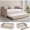 DADEA Divano Letto Convertibile 2 Posti, 90 x 200, Letto Divano con LettoEstraibile, LettoDivano Matrimoniale 180 X 200 perDivano Letto2 Posti Sofa Bed LettoDivano Estraibile, Beige