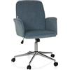 HJH Office Sedia da home office imbottita con effetto corda SOLAO CORD Sedia da scrivania girevole con ruote regolabile in altezza, Blu tortora