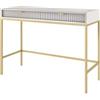 3E 3xE living.com Toletta: 2 cassetti, Grigio, oro, 104 x 78 x 50 cm