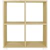 Totò Piccinni Libreria Scaffale in Legno dal Design Moderno con scompartimenti (Rovere 4 Scomparti)