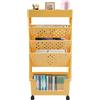 Shinpeed Libreria mobile con ruote, 5 ripiani, piccolo organizer multifunzione per soggiorno, camera da letto, ufficio, arancione