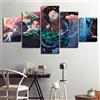 HNBDH Stampe e Quadri su Tela 5 Pezzi Anime Picture Wall Art Demon Slayer Kimetsu Pittura Moderna Decorazione Domestica Poster (Taglia 2) Senza Cornice