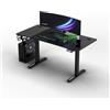 Ultradesk - Scrivania regolabile in altezza Level V2 - Scrivania elettrica per computer - 140x68 cm, per il gioco, il telelavoro - Set con tappetino per mouse XL - Nero, verde