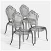 Biscottini Set 4 Sedie in Policarbonato - Sedia Cucina Soggiorno 53x50x97,5 cm - Poltrone Barocche Sala da Pranzo Camera da Letto - Poltrona in Plastica da Esterno Moderna Cerimonie
