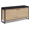 IDMarket - Panca da Ingresso con Cuscino e Porta Scarpe Luis 100 cm Design Industriale