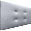 DHOME Testata in Similpelle o Tessuto AQUALINE Pro con 2 file di bottoni Testata imbottita Letto di lusso (Similpelle Argento, 110x50cm (Letti 80/90/105))