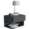 VCM Comodino con cassetto a Muro in Legno mensola a Muro cassetto Console Comodino Usal XL 45 cm Comodino con cassetto a Muro in Legno mensola a Muro cassetto Console Comodino Usal XL 45 cm Antracite