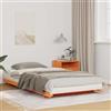 QZZCED Telaio per letto marrone cera 90 x 210 cm in pino massiccio, stile giapponese, struttura rettangolare solida con montaggio semplice per camera da letto, design sicuro basso e versatile