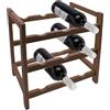 VIRSUS Cantinetta Vini in LEGNO SCURO per 9 Bottiglie 742, misura 33x24x39 cm, Scaffale a 3 Ripiani, Portabottiglie Espositore Bottiglie Vino, Champagne, Liquori, per cucina e salotto