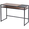 BAKAJI Scrivania Salvaspazio, Tavolo da Lavoro Porta Pc Computer Piano in Legno MDF con Struttura in Metallo e Rastrelliera Porta Documenti Casa Ufficio Design Moderno Industriale 110 x 47 x H75 cm
