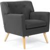 IDMarket - Poltrona scandinava in tessuto grigio antracite LIV