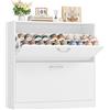 FirFurd Scarpiera Portascarpe,Scarpiera Slim Salvaspazio con 2 Ante a Ribalta,Divisore Regolabile e Rimovibile,per 12 Paia di Scarpe 80x23.5x80cm Bianco