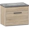 CDF Scarpiera Ingresso Seduta Panca Contenitore 60x35x49 cm Rovere Sonoma