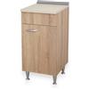 Yellowshop - Mobile cucina basi e pensili con ante, cassetti diverse misure 40, 60, 80, 90 cm effetto legno Rovere Well componibile con sottolavello Basic (Base 40 cm 1 anta DX)