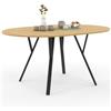 IDMarket - YSEULT tavolo da pranzo rotondo allungabile 4-8 persone legno e nero design industriale 110-150 cm