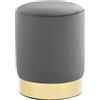 vidaXL Sgabello Lusso Imbottito in Schiuma Morbido Elegante Moderno Poggiapiedi Tavolino Base in Metallo Pouf Grigio Scuro e Oro in Velluto