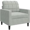 vidaXL Poltrona Grigio Chiaro 60 cm Velluto, divano singolo, seduta, poltrona singola, divano, poltrona in velluto, poltrona da soggiorno