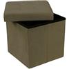 GX GARGIX Puff Pouf Contenitore Quadrato velluto Baule 38X38cm Trapuntato (dRAS-3)