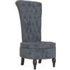vidaXL Sedia Schienale Alto Design con Bottoni in Velluto Grigio Scuro, sedia, sedia imbottita, sedia senza braccioli, sedia da soggiorno