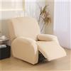 Hearda Copripoltrona Relax Reclinabile Universale, Tinta Unita Fodere Poltrona Relax Elasticizzato Copripoltrona 1 Posto Copripoltrona Reclinabile Fodere per Poltrone Rimovibile (Beige)