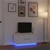 ROMHZKS Mobile TV con luci a LED, colore: bianco, tavolino da salotto, TV, 100 x 41 x 50 cm