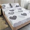 Odot Lenzuolo Elasticizzato con Angoli, Lenzuolo Coprimaterasso Traspirante Confortevole Lenzuola sotto Microfibra profondità 25cm per Singolo Matrimoniale (180x200cm,Amore Cuore B)