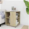 WEMYUFURN Armadio arrotolabile con ruote, moderno armadietto da scrivania in legno per stampanti e accessori, mobile e durevole