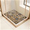 Surwin Tappetino da Doccia Antiscivolo, Stile Marocchino Boho Tappetino da Bagno in Luffa PVC, Morbida Tappeto Antiscivolo Lavabile Asciugatura Rapida Tappetino da Doccia (60x80cm,Marrone)