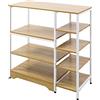 HOMCOM Scaffale da Cucina Basso Salvaspazio Stile Industriale, Mobiletto con 7 Ripiani per Cucina in Metallo e Legno, 90x40x95cm, Bianco