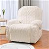 Surwin Copripoltrona Relax Reclinabile 1/2/3 Posto, Copripoltrona Elettrica Reclinabile Elasticizzato con Tasche Universale Copri Poltrona Elettrica Reclinabile con Braccioli (Beige,1 Posto)