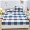 Odot Lenzuolo Elasticizzato con Angoli, Lenzuolo Coprimaterasso Traspirante Confortevole Morbido Lenzuola sotto Microfibra profondità 25cm per Singolo Matrimoniale (180x200cm,Plaid Blu A)
