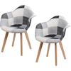 GrandCA HOME Set di 2 sedie per sala da pranzo, stile nordico, sedia da cucina, sedia da ufficio,Nero