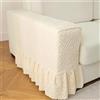 Hearda Jacquard 2 Pz Copri Braccioli, Copribraccioli con Gonna, Universale Copri Divano, Copridivano Elasticizzato, Copri Poltrona con Braccioli per Poltrone, Divano, Braccioli (Beige)