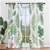 Odot Tende per Interni in Voile 2 Pannelli con Occhielli, Tende Semi Trasparenti Stampa Foglia di Palma Verde Tende Finestre per Soggiorno Cucina Cameretta Balcone (Piante Tropicali 6,140x213cm)