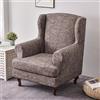 Hixingo 2 Pezzi Copripoltrona con Orecchie Elasticizzato, Copripoltrona 1 Posto - Microfibra Copripoltrone Lavabile Copri Poltrona Soggiorno - Jacquard Stampe Copertura Poltrona (Marrone)