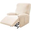 Surwin Copripoltrona Relax Reclinabile, Copripoltrona Elettrica Reclinabile Elasticizzato con Tasche Universale Copri Poltrona Elettrica Reclinabile con Braccioli (1 Posto,02#Bianco)