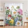 Odot Tende Semi Trasparenti per Interni, Stampa Fiore 3D Tenda Voile con Tasca per Asta Tenda Filtranti Finestra 1 Pezzo Tende Camera da Letto Moderna per Soggiorno (132x213cm,Fiore)