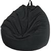 Chickwin - Fodera per pouf a pera, in velluto a coste, per poltrona a pera, senza riempimento, per esterni e interni, relax, per soggiorno, camera da letto, cuscino (nero, 100 x 120 cm)