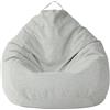 FANSU Copertura per Poltrona Sacco Cotone Lino, Tinta Unita Puff Poltrona Senza Riempimento, Poltrona a Sacco Pigro Poltrona Pouf Poltrona per Adulti, Bambini (L,Grigio)