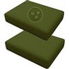Hiseng 2 Piezas Copriseduta Divano da Giardino Impermeabile Esterno, Fodera per Cuscini del Divano Sostitutivi con Cerniera, Coprisedile per Divano Sedili e Mobili in Rattan (50x55cm,Verde Militare)