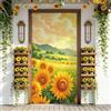 Treer Decorazione per Porta Ingresso con Elastico, Copertura per Porta Decorazione Elastica Esterna Interna Striscione da Appendere Coperto per Casa Festa, Tutto L'Anno (Girasole 53,90x210cm)